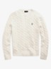 Kabelgebreide pullover met logoborduring - Andover Cream / Creme