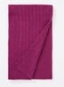 Kabelgebreide sjaal in kasjmierblend 183 x 27 cm - Aubergine