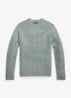Kabelgebreide trui in alpacawolblend - Fern Green Heather / Groen