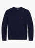 Kabelgebreide trui in kasjmierblend met logoborduring - Hunter Navy / Blauw
