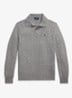Kabelgebreide trui in kasjmierblend met polokraag - Fawn Grey Heather / Grijs