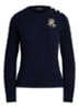 Kabelgebreide trui met logoborduring - Blauw