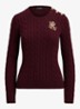 Kabelgebreide trui met logoborduring - Dark Garnet / Bordeauxrood