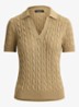 Kabelgebreide trui met logoborduring - Birch Tan / Beige