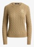 Kabelgebreide trui met logoborduring - Birch Tan / Beige