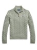 Kabelgebreide trui met logoborduring - Fern Green Heather / Groen