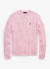 Kabelgebreide trui met logoborduring - Carmel Pink-2WQC