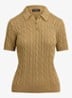 Kabelgebreide trui met polokraag - Relic Gold Metallic / Goud