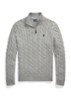 Katoenen kabeltrui met kwartrits - Fawn Grey Heather / Grijs