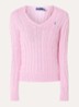 Kimberly kabelgebreide pullover met logo - Roze