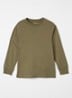 Longsleeve met logoborduring - Olijfgroen