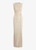 Maxi jurk met metallic finish en gespdetail - Champagne / Beige