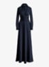 Maxi tuniekjurk met plooidetail - Lauren Navy / Blauw