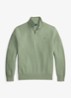 Mesh-gebreide katoenen trui met rits - Fern Green Heather / Groen