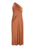 Midi halterjurk van satijn - Red Terracotta / Rood
