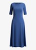 Midi jurk met boothals - Inky Blue / Blauw