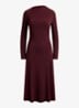 Midi jurk met plooidetail - Dark Garnet / Bordeauxrood