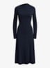 Midi jurk met plooidetail - Lauren Navy / Blauw