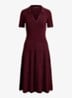 Midi jurk met ribstructuur - Dark Garnet / Bordeauxrood