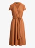 Midi wikkeljurk met strikceintuur - Red Terracotta / Rood