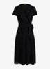 Midi wikkeljurk van fluweel met strikceintuur - Black Velvet / Zwart