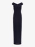 Off-shoulder maxi jurk met split - Lighthouse Navy / Donkerblauw