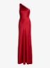 One shoulder maxi jurk van satijn - Ralph Red / Rood