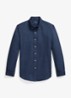 Oxford custom fit overhemd met gemêleerd dessin - Denim