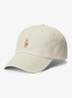 Pet met logo borduring en leren details - Khaki Tan