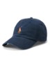 Pet met logo borduring en leren details - Blauw
