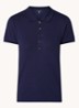 Polo van piqué katoen met logoborduring - Blauw