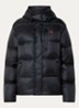 Puffer jack met donsvulling en afneembare capuchon - Zwart