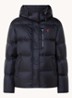 Puffer jack met donsvulling en afneembare capuchon - Donkerblauw