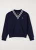 Pullover met logoborduring - Donkerblauw