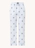 Pyjamabroek met logoprint en steekzakken - Aquablauw