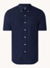 Regular fit overhemd met structuur - Donkerblauw