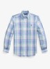 Regular fit overhemd van linnen met ruitdessin - 7116A Blue Green Multi-48OB