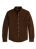 Regular fit overhemd van piqué katoen - Dark Beech / Zwart
