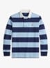 Regular fit polo met logo en streepprint - Powder Blue
