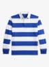 Regular fit polo met logo en streepprint - Blauw