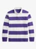 Regular fit polo met logo en streepprint - Paars