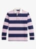 Regular fit polo met logo en streepprint - Carmel Pink/Newport Navy / Roze