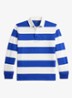 Regular fit polo met logoborduring en streepprint - Blauw