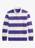 Regular fit polo met logoborduring en streepprint - Paars