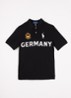 Regular fit polo met print - Zwart