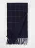 Reversible sjaal in wolblend 168 x 25 cm - Donkerblauw