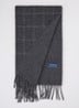 Reversible sjaal in wolblend 168 x 25 cm - Antraciet