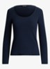 Ribgebreid longsleeve met ronde hals - Blauw