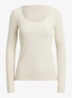 Ribgebreid longsleeve met ronde hals - Creme
