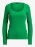 Ribgebreid longsleeve met ronde hals - Groen